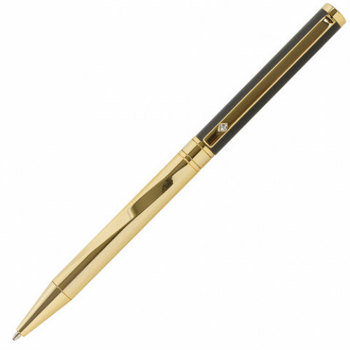 Ручка подарочная шариковая GALANT ALLUSION, корпус черный/золотой, детали золотистые, узел 0,7 мм, синяя, 143522