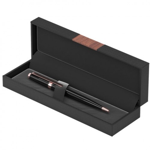 Ручка подарочная шариковая GALANT ALDO, корпус черный, детали розовое золото, узел 0,7 мм, линия письма 0,5 мм, 144167