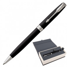 Ручка шариковая PARKER Sonnet Core Matt Black CT, корпус черный матовый лак, палладиевые детали, черная, 1931524