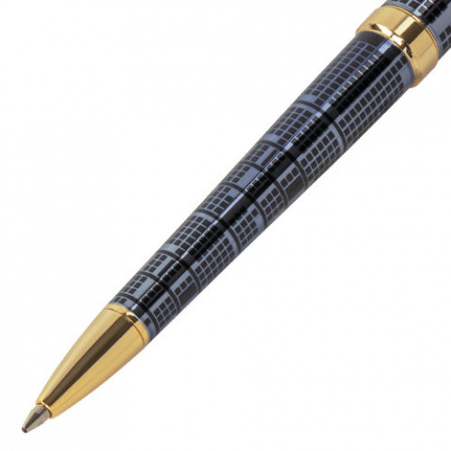 Ручка подарочная шариковая GALANT TRAFORO, корпус синий, детали золотистые, узел 0,7 мм, синяя, 143512