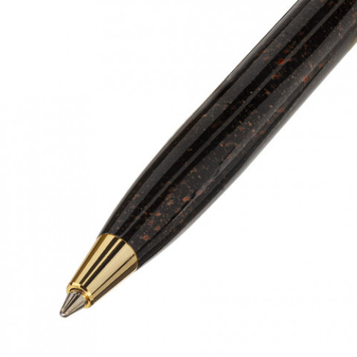 Ручка подарочная шариковая GALANT TINTA MARBLE, корпус коричневый, золотистые детали, узел 0,7 мм, синяя, 143501