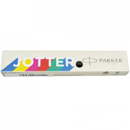 Ручка шариковая PARKER Jotter Plastic CT, корпус черный, детали из нержавеющей стали, синяя, R0033010