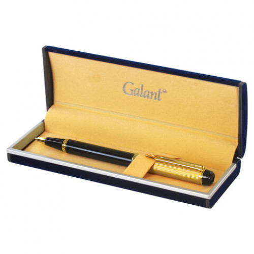 Ручка подарочная шариковая GALANT Classic, корпус черный с золотистым, золотистые детали, пишущий узел 0,7 мм, синяя, 140400