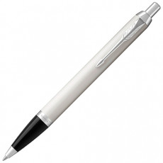Ручка шариковая PARKER IM Core White Lacquer CT, корпус белый глянцевый лак, хромированные детали, синяя, 1931675 Ручка шариковая PARKER IM Core White Lacquer CT, корпус белый глянцевый лак, хромированные детали, синяя, 1931675