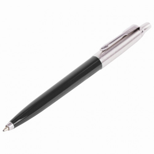 Ручка шариковая PARKER Jotter Plastic CT, корпус черный, детали из нержавеющей стали, синяя, R0033010
