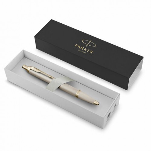 Ручка шариковая PARKER IM Professionals Monochrome Champagne, корпус шампань, сталь, синяя, 2172956
