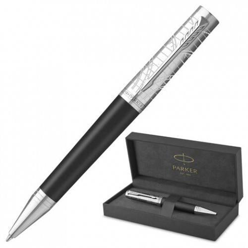 Ручка шариковая PARKER Ingenuity Legacy of Flight, корпус серебристый, черная, 2227810