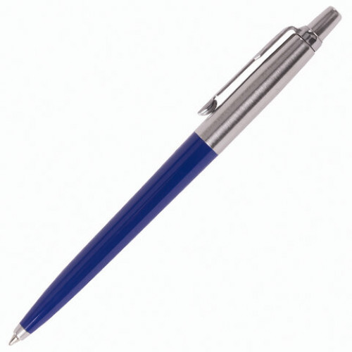 Ручка шариковая PARKER Jotter Plastic CT, корпус синий, детали из нержавеющей стали, синяя, R0033170