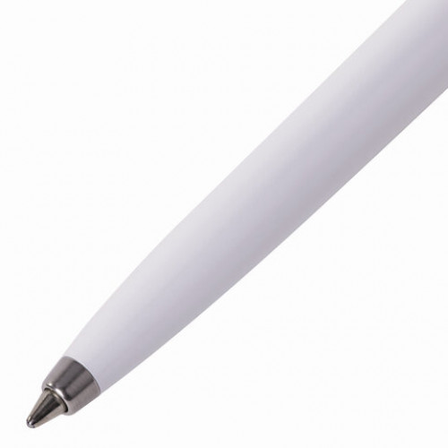 Ручка шариковая PARKER Jotter Plastic CT, корпус белый, детали из нержавеющей стали, синяя, R0032930