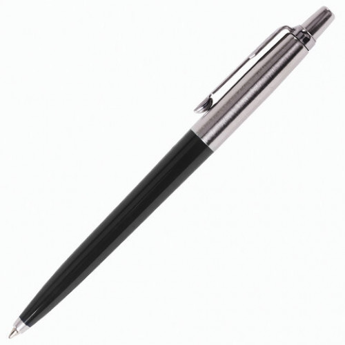 Ручка шариковая PARKER Jotter Plastic CT, корпус черный, детали из нержавеющей стали, синяя, R0033010