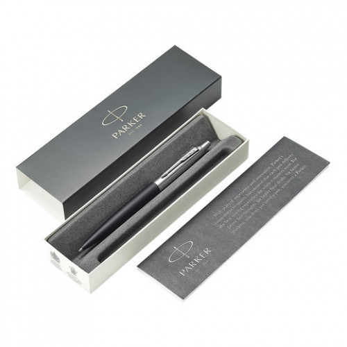 Ручка шариковая PARKER Jotter XL, УТОЛЩЕННЫЙ корпус, черный матовый лак, детали из нержавеющей стали, синяя, 2068358