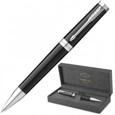 Ручка шариковая PARKER Ingenuity Black, корпус черный, серебристые детали, черная, 2181997