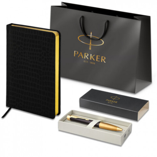 Ручка шариковая Parker Urban Twist Black GT, ежедневник А5 черный, пакет, 880898