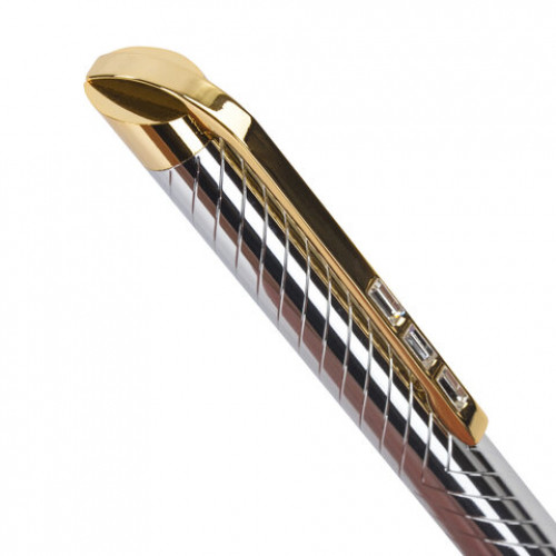 Ручка подарочная шариковая GALANT Barendorf, корпус серебристый с гравировкой, золотистые детали, пишущий узел 0,7 мм, синяя, 141011