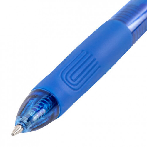 Ручки гелевые стираемые автоматические BRAUBERG DISTANT NEON COLOR, СИНИЕ, НАБОР 4 ШТУКИ, пишущий узел 0,5мм, линия письма 0,35 мм, 144432