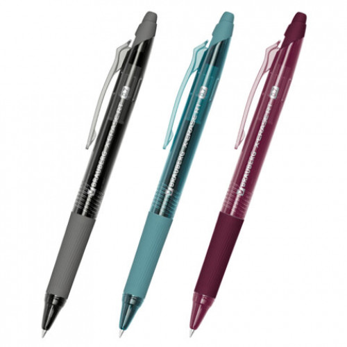 Ручки гелевые стираемые автоматические BRAUBERG X-ERASE RT MORANDI COLOR, СИНИЕ, НАБОР 3 ШТ., пишущий узел 0,7 мм, линия 0,5 мм, 144427