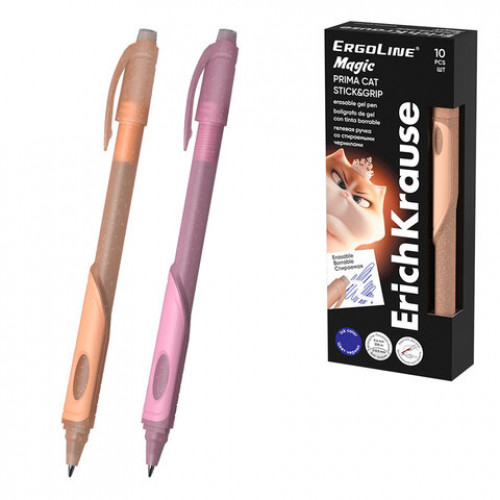 Ручка стираемая гелевая ERICH KRAUSE ErgoLine Magic Stick&Grip Prima, СИНЯЯ, линия 0,5 мм, 65671