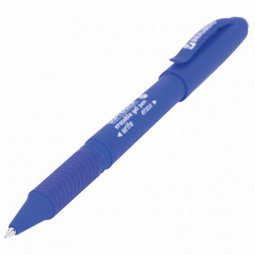 Ручка стираемая гелевая с грипом BRAUBERG SOFT&SILK, СИНЯЯ, узел 0,7 мм, линия письма 0,5 мм, 143253