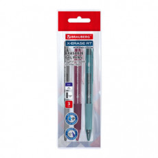 Ручки гелевые стираемые автоматические BRAUBERG X-ERASE RT MORANDI COLOR, СИНИЕ, НАБОР 3 ШТ., пишущий узел 0,7 мм, линия 0,5 мм, 144427 Ручки гелевые стираемые автоматические BRAUBERG X-ERASE RT MORANDI COLOR, СИНИЕ, НАБОР 3 ШТ., пишущий узел 0,7 мм, линия 0,5 мм, 144427