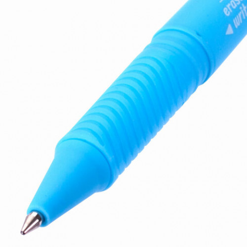 Ручка стираемая гелевая с грипом BRAUBERG SOFT&SILK FRUITY, СИНЯЯ, корпус ассорти, узел 0,7 мм, 143254