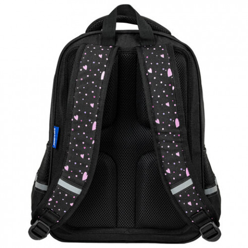 Рюкзак BRAUBERG SOFT, 2 отделения, 3 кармана, Flower butterfly, СВЕТЯЩИЙСЯ, 40х31х15 см, 271365