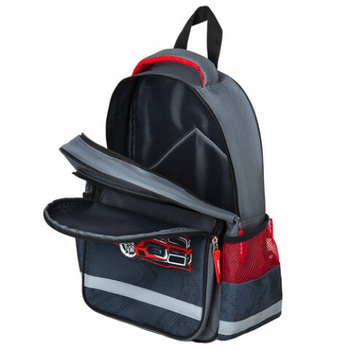 Рюкзак ПИФАГОР SCHOOL для начальной школы, Speed warrior, 38x28х14 см, 270657