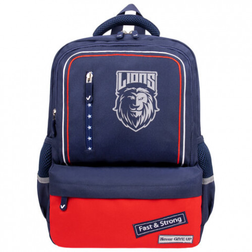 Рюкзак BRAUBERG STAR, Brave lion, синий, 40х29х13 см, 270669