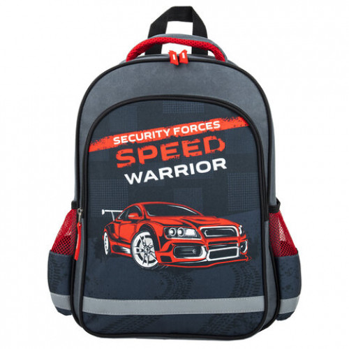 Рюкзак ПИФАГОР SCHOOL для начальной школы, Speed warrior, 38x28х14 см, 270657