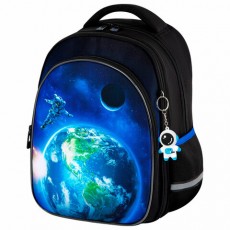 Рюкзак BRAUBERG OPTIMA, 2 отделения, с брелоком, Brave astronaut, 3D-панель, 36х27х18 см, 273159