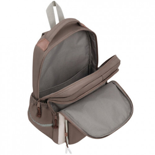 Рюкзак BRAUBERG STYLE, 2 отделения, 4 кармана, Brown checks, коричневый, 40х26х15 см, 274412