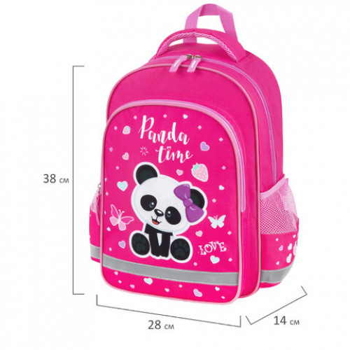 Рюкзак ПИФАГОР SCHOOL, 1 отделение, 3 кармана, Panda time, 38x28х14 см, 271406