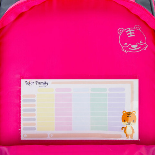 Рюкзак TIGER FAMILY школьный, Rainbow, с ортопедической спинкой, Pink Lemonade, 39х31х20 см, 228941, TGRW-012A