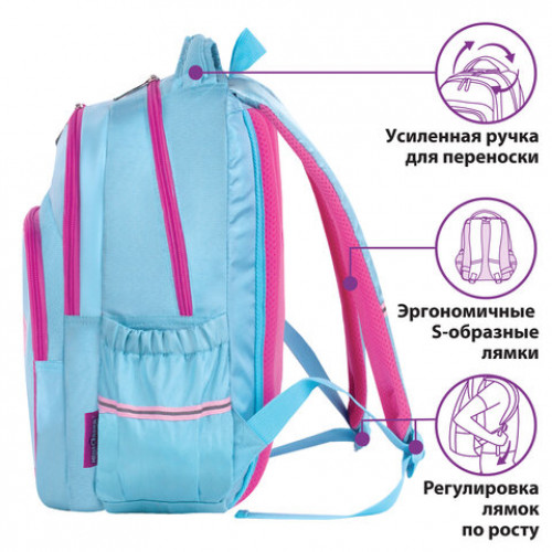 Рюкзак ЮНЛАНДИЯ MILD, 2 отделения, эрго-спинка, Princess fox, 36х28х18 см, 229958