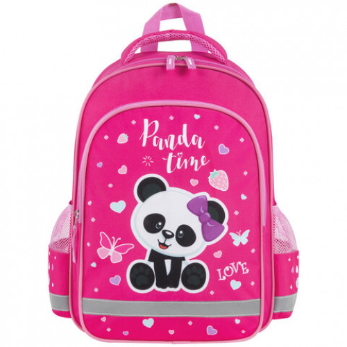 Рюкзак ПИФАГОР SCHOOL, 1 отделение, 3 кармана, Panda time, 38x28х14 см, 271406