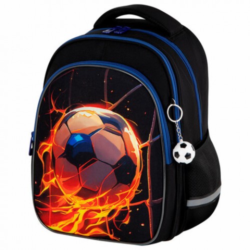 Рюкзак BRAUBERG OPTIMA, 2 отделения, с брелоком, Burning ball, 3D-панель, 36х27х18 см, 273158