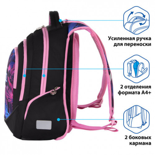 Рюкзак BRAUBERG SPECIAL, Neon leaves, 44x30x13 см, 229980