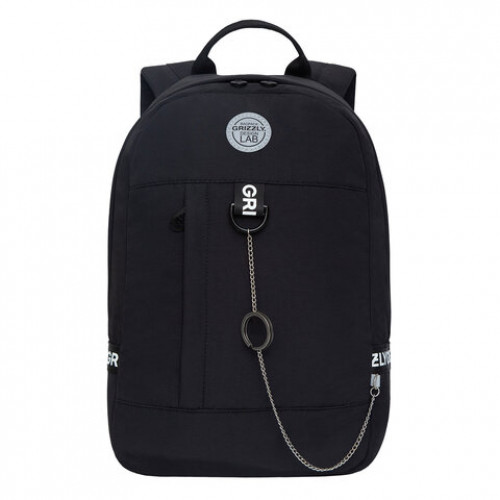 Рюкзак GRIZZLY школьный, укрепл. спинка, отд. д/ноутб до13., д/дев., BLACK,37,5х24х12см,RXL-327-2/1