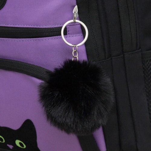 Рюкзак GRIZZLY школьный, укреп. спинка, 3 отделения, д/дев.,KITTENS,фиолетовый,39х30х20см,RG-362-4/2