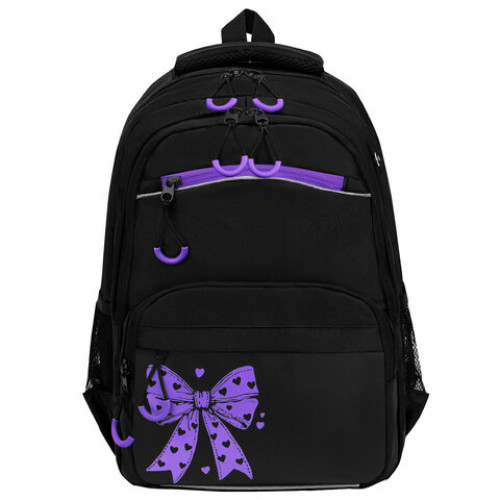 Рюкзак BRAUBERG FORCE, 2 отделения, 5 карманов, Purple bow, 39х28х17 см, 274409