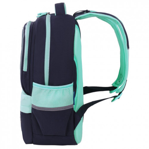 Рюкзак BRAUBERG STAR, 1 отделение, 5 карманов, Hearts, бирюзовый, 40x29x13 см, 271425