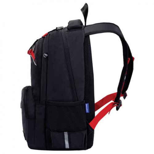 Рюкзак BRAUBERG FORCE, 2 отделения, 5 карманов, Bright red, 39х28х17 см, 273154