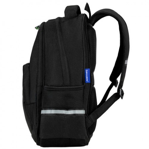 Рюкзак BRAUBERG SOFT, 2 отделения, 3 кармана, Dark night, СВЕТООТРАЖАЮЩИЙ ПРИНТ, 40х31х15 см, 273119