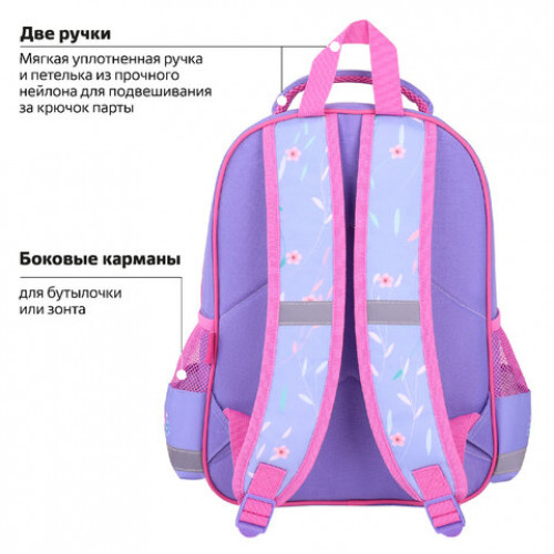 Рюкзак ПИФАГОР SCHOOL, 1 отделение, 3 кармана, Little beauty, 38x28х14 см, 271402