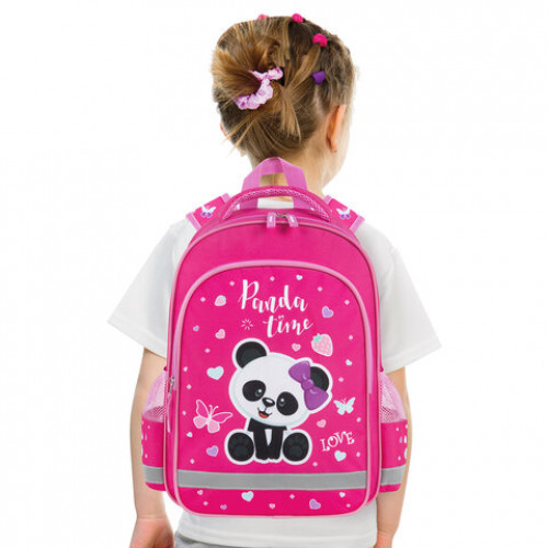 Рюкзак ПИФАГОР SCHOOL, 1 отделение, 3 кармана, Panda time, 38x28х14 см, 271406