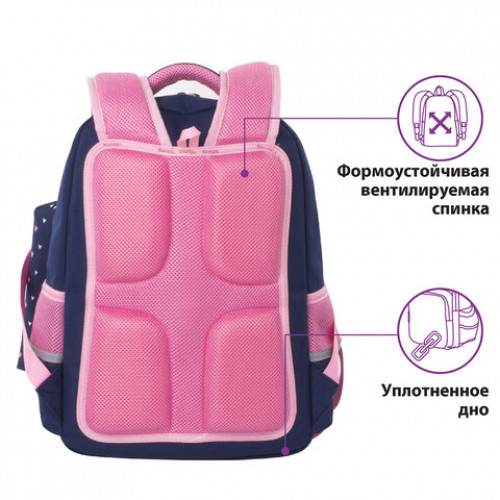 Рюкзак ЮНЛАНДИЯ COMPLETE, с пеналом в комплекте, эрго-спинка, Pink bow, 42х29х14 см, 229972