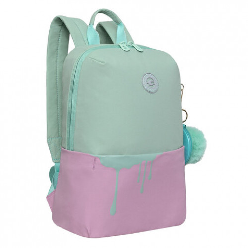 Рюкзак GRIZZLY школьный, укрепл. спинка, отд. д/ноутб до13.,д/дев.,PINK/MINT,34х24х12см,RXL-320-2/2