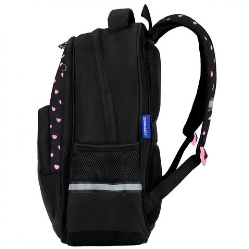 Рюкзак BRAUBERG SOFT, 2 отделения, 3 кармана, Cool cat, СВЕТЯЩИЙСЯ, 40х31х15 см, 273118