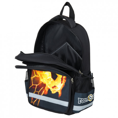 Рюкзак ПИФАГОР SCHOOL для начальной школы, Fire goal, 38x28х14 см, 270658