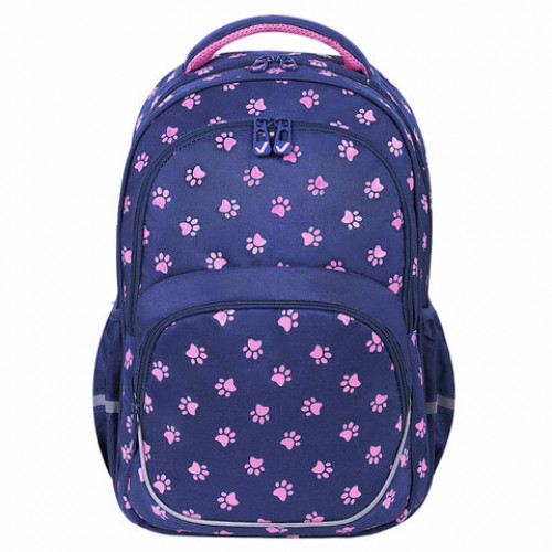 Рюкзак BRAUBERG MOTION, 2 отделения, 3 кармана, Pawprints, 41х28х17 см, 271362