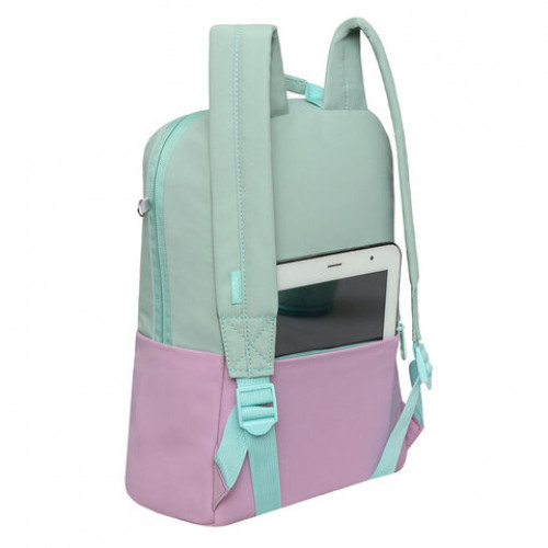 Рюкзак GRIZZLY школьный, укрепл. спинка, отд. д/ноутб до13.,д/дев.,PINK/MINT,34х24х12см,RXL-320-2/2